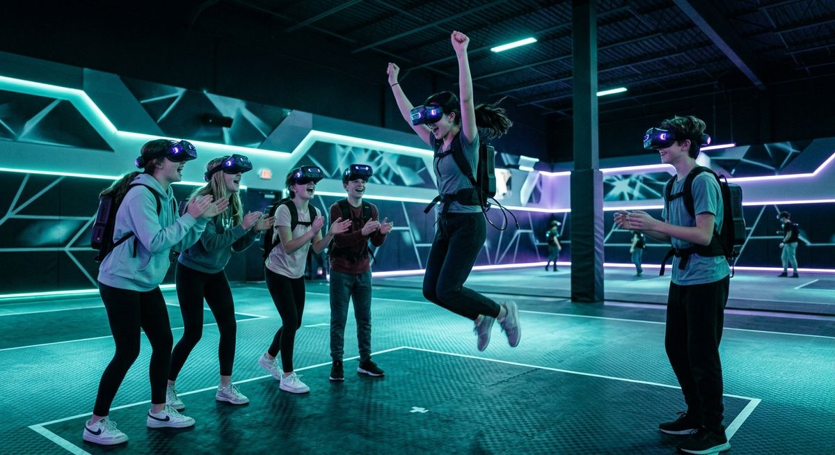 Celebrar un cumpleaños en Barcelona en una arena de realidad virtual